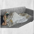 thumbnail image 6 of Flower Soft Flannel Fleece Throw Blanket, Pure Romantic Orchids Branch on Rippling Water Print, Cozy Plush for Indoor and Outdoor Use, 60" x 80", Off White Orange, by Ambesonne, 6 of 6