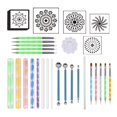 thumbnail image 2 of Pen Tools Painting Drawing Stone Pattern Set Stencil Kit Art Dotting Brushes Education, 2 of 5