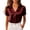 Wine, variant on Womens Silk Satin Blouse Button Down V Neck Short Sleeve Shirts Elegant Casual Loose Work Business Summer Tops