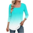 thumbnail image 2 of mfyjkho Tops De Gimnasio Para Mujer, Camiseta Informal De Moda Para Mujer, Sin Posicionamiento, Con Cuello Estampado Y Mangas Tres Cuartos Tops De Gimnasio Para Mujer Xl, 2 of 5