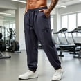 thumbnail image 2 of IhhxPro Men's Casual Pants Summer Joggers with Pockets Quick Dry Loose Fit Drawstring Lightweight Breathable Cotton Straight Leg for Outdoor Travel Hiking XXS-XL, 2 of 7