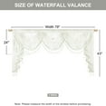 thumbnail image 3 of VOGOL White Beaded Jacquard Waterfall Valance Curtain, Rod Pocket Design, 43x79 Inches, Classic Living Room Decor, 3 of 7