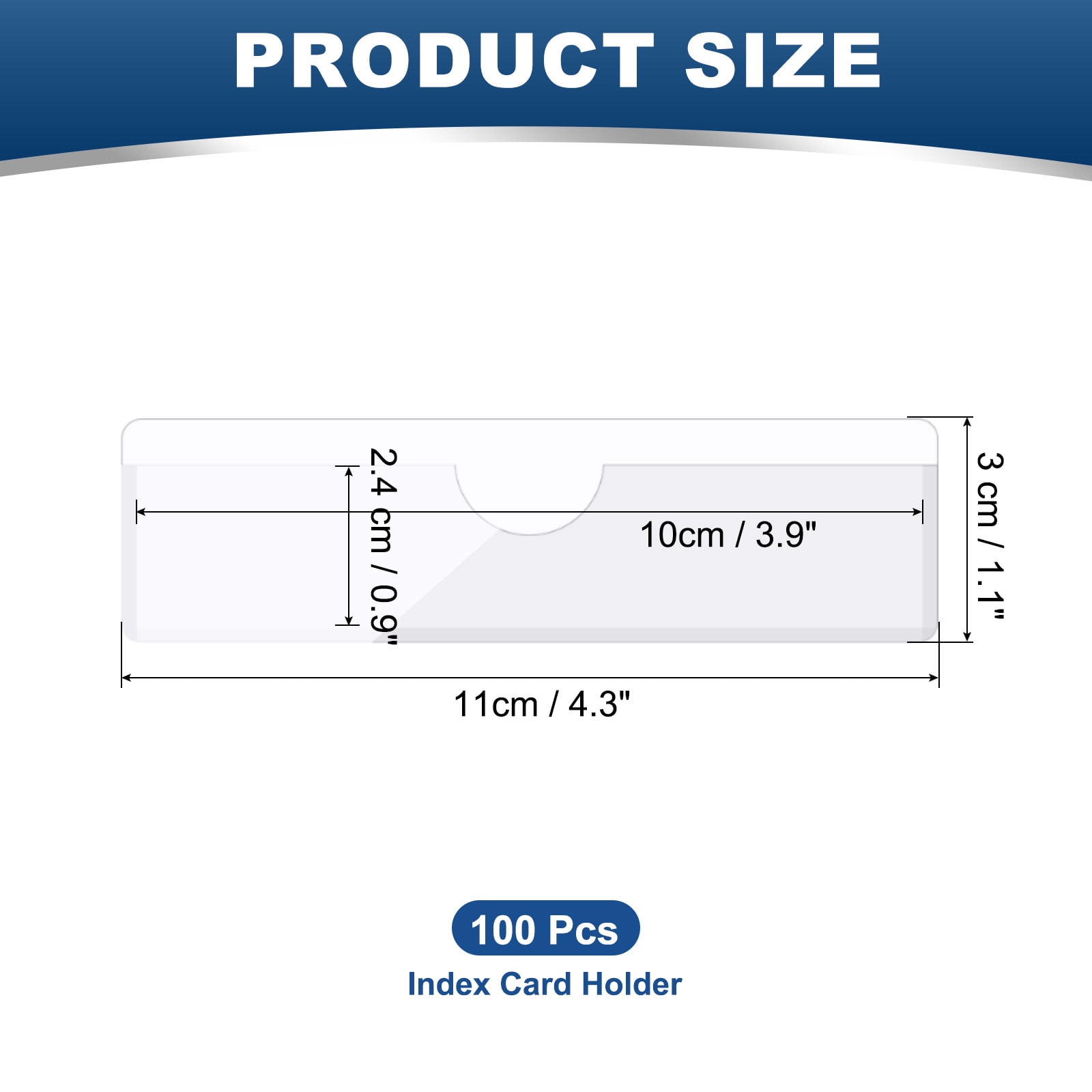 Self-Adhesive Card Pockets Clear Self Adhesive Pocket Label Holders Plastic Card Sleeves 3.9"x0.9" Pack of 100