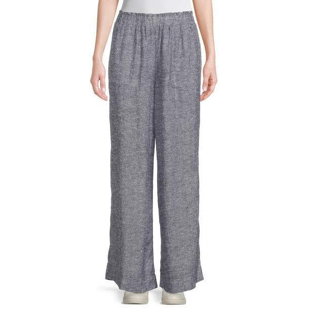 Time and Tru Women's Linen Crop Pants - Walmart.com
