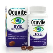 Ocuvite Eye Performance Vitamin & Mineral Supplement, Contains Zinc, Vitamins C, D, E, Omega 3, Lutein & Zeaxanthin, 50 Count Soft Gels