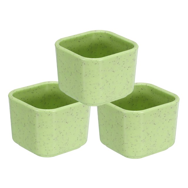 Unique Bargains 2' Square Plastic Succulent Planter with Drainage Flowerpot Container, Green 3 Pack