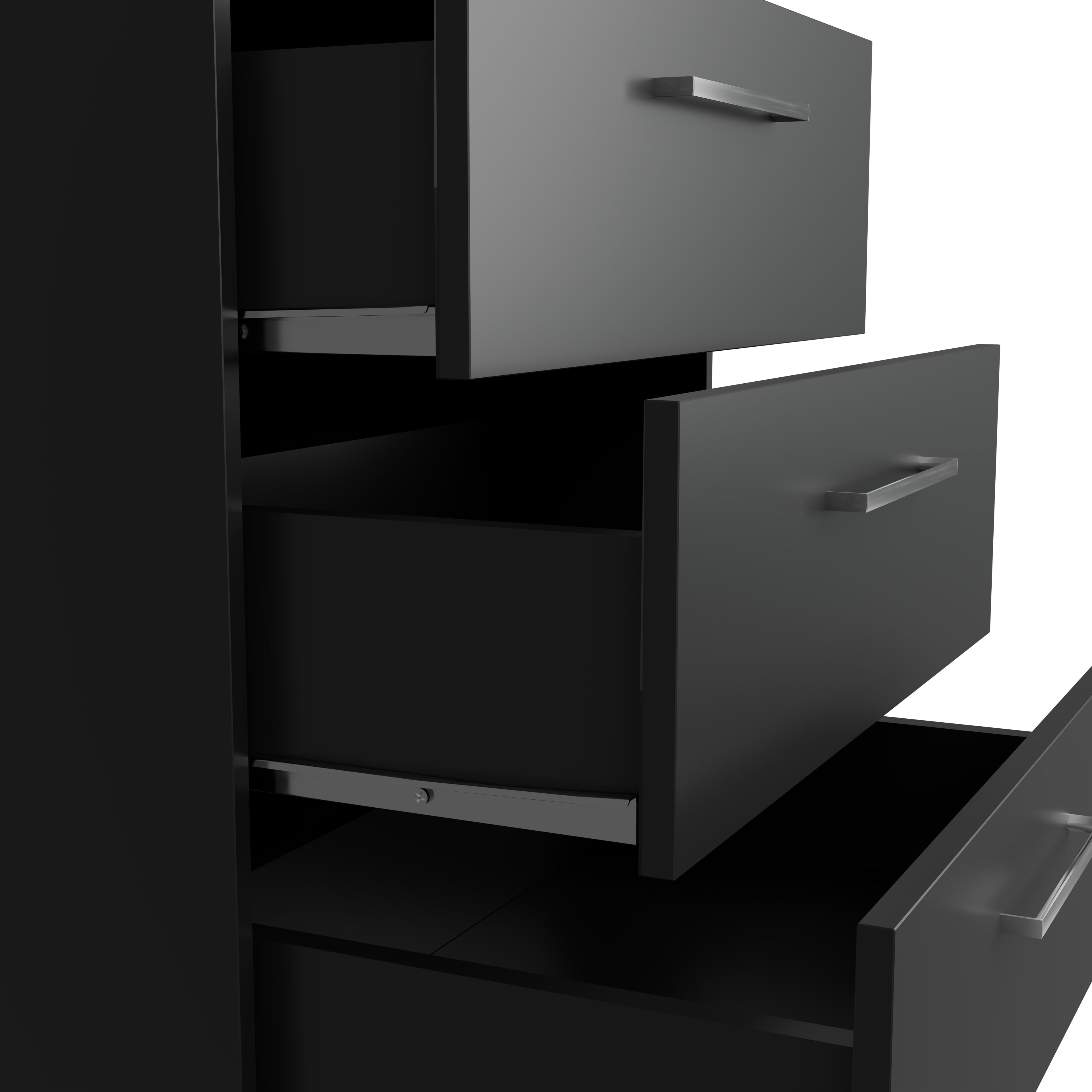 Kappesberg Jolyne 3-Drawer Vertical Dresser, Modern Black Bedroom Storage - for Adults and Teens