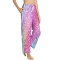 thumbnail image 3 of Kdxio Women's Comfy Stretch Fun Rainbow PinkPrint Drawstring Pajama Pants-Small, 3 of 9