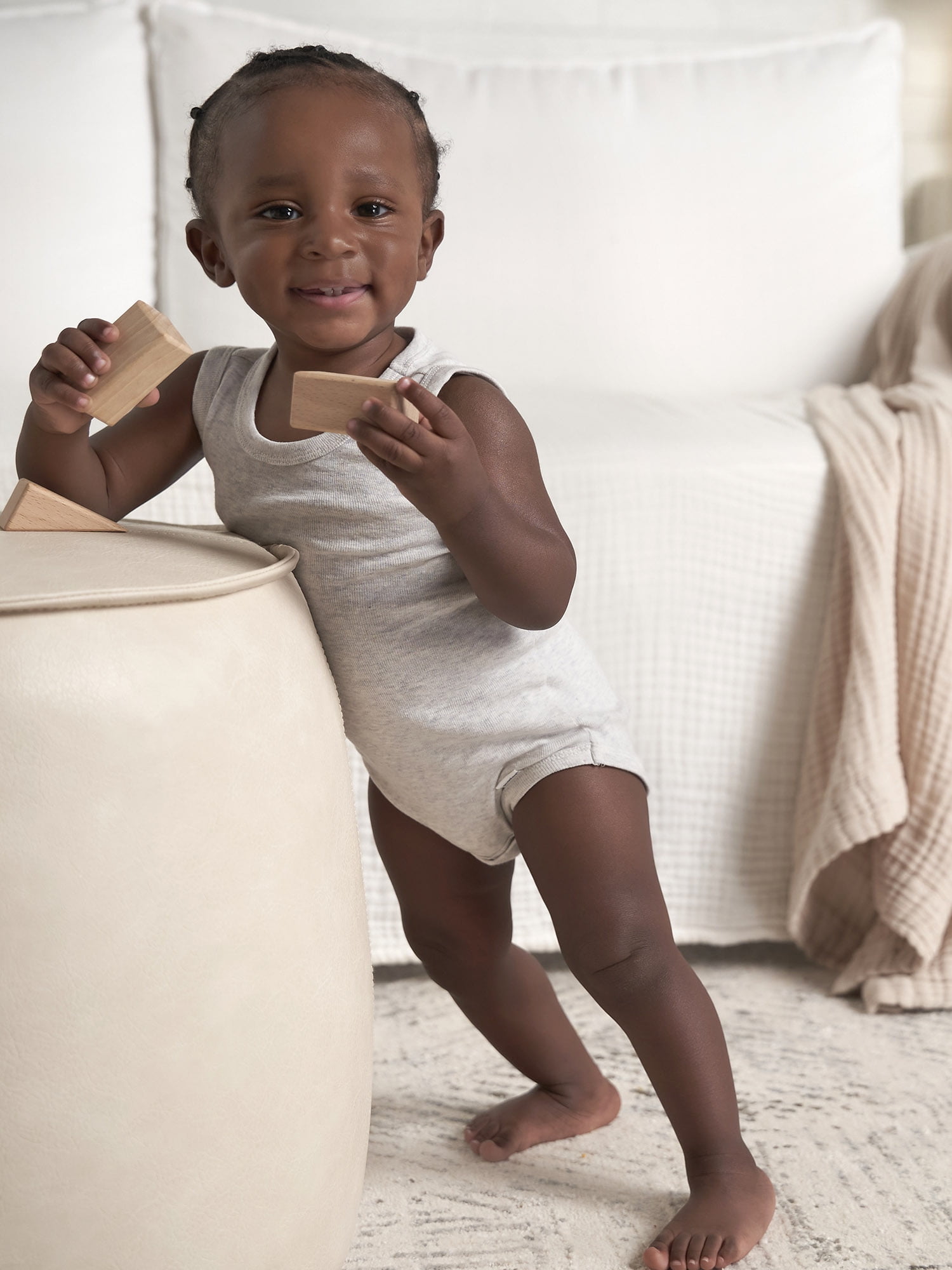 Gerber Baby Boys or Girls Casual Sleeveless Bodysuits, 5-Pack, Sizes 0/3 Months- 24 Months