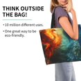 thumbnail image 2 of Disketp Red And Blue Fire Peacock Bolsa Tote Estampada para Mujer, Bolso de Hombro y de Mano para Compras y Viajes, 2 of 8