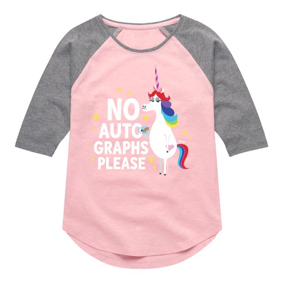 Inside Out - No Autograph Please - Toddler And Youth Girls Raglan Graphic T-Shirt