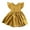 Yellow, variant on Little Girls Dresses Cute Kids Solid Short Ruffle Sleeve Bowknot Tulle Gown Dress Girls Spring Dress Brown 5-6 Years