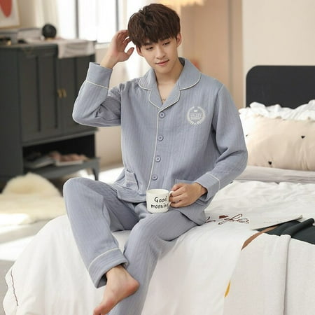 

QWZNDZGR Winter Warm Pajama Sets Cotton Sleepwear Couple Long Button-Down Pyjamas Home Clothes Pijama Women Men Loungewear Plus Size Pjs