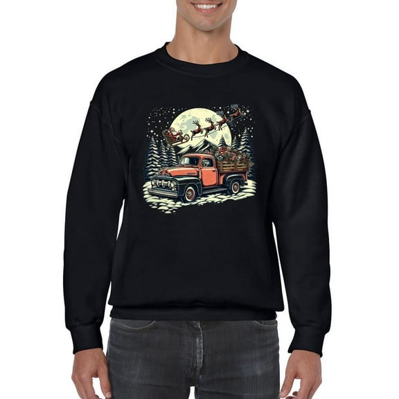 Santa's Vintage Christmas Truck Men's Sweatshirt