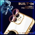 thumbnail image 4 of for iPhone 11 Case Astronaut Cute Girls Women Girly Unique White Phone Cases with Hidden Stand Kickstand 6D Design with Camera Lens Protector Cover for iPhone 11 6.1'', 4 of 11