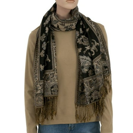 Multi Floral Wrap, Black