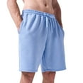 thumbnail image 1 of Pantalones cortos informales con cordón en la cintura para hombre: poliéster, estampado texturizado para el verano., 1 of 4