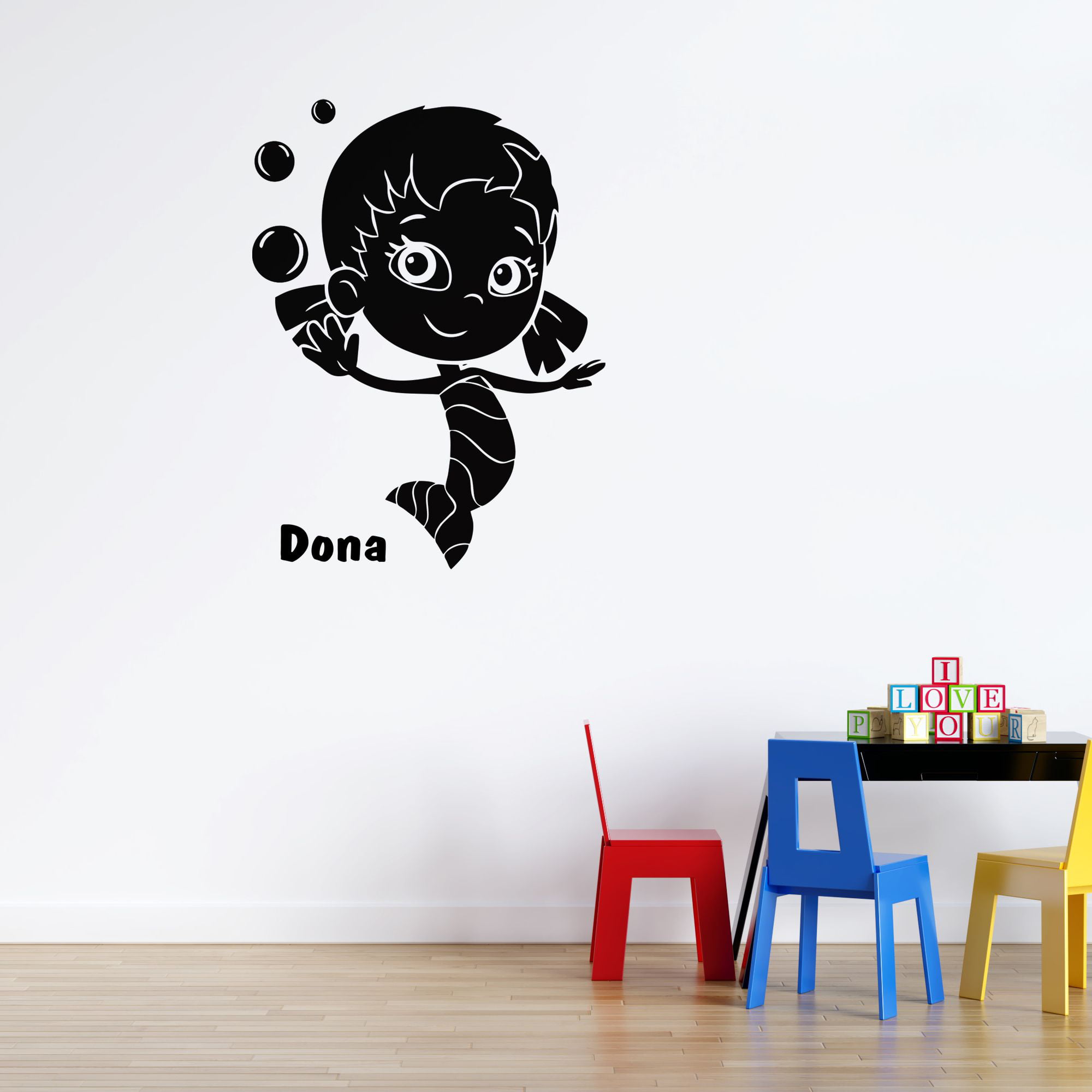10 bubble guppies WALL STICKER wall decal 3 SIZES  PHOTOPAPER 