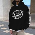thumbnail image 1 of MHFRRA Sudadera con Capucha para Hombre, con Estampado de Fútbol, Informal, Holgada, Cómoda, de Manga Larga, Suave, para Uso Diario En Otoño E Invierno Negro, 1 of 3