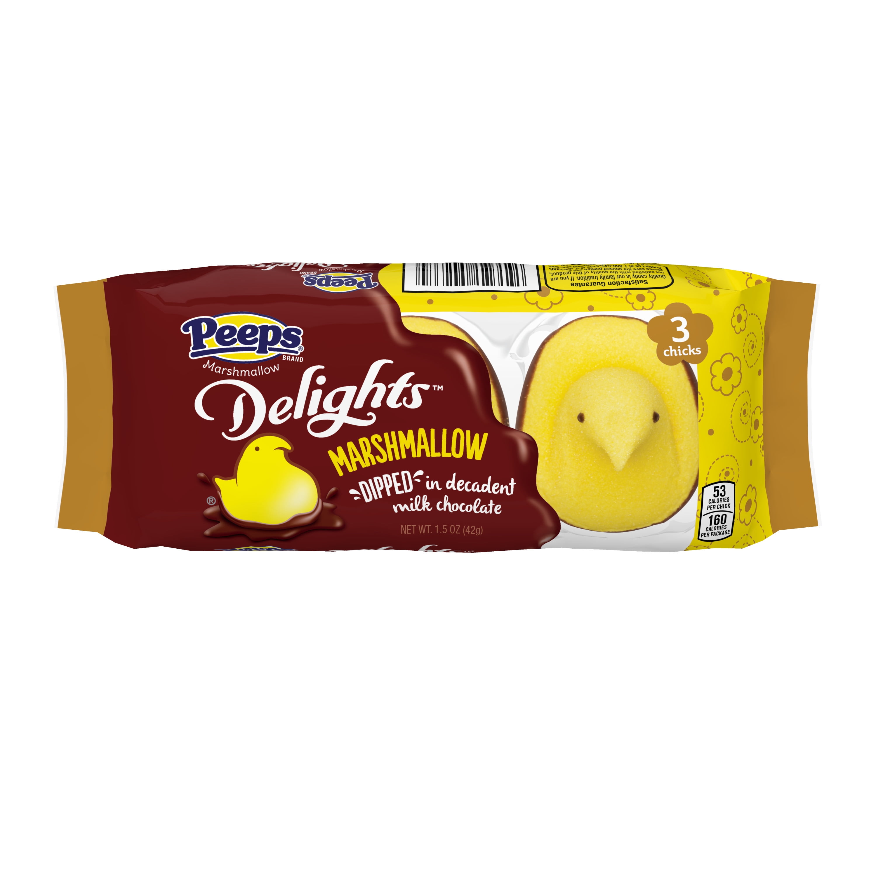 Peeps Milk Chocolate Dipped Marshmallow Chicks 1 5 Oz Walmart Com