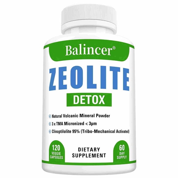 Balincer Natural Zeolite Supplement, 1000mg, 120 Veggie Capsules, Supports Gut Environment & Natural Cleansing