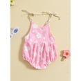 thumbnail image 3 of Arvbitana 0M 3M 6M 12M 18M 24M Infant Newborn Baby Girl Sleeveless Romper Summer Casual Spaghetti Strap Printed One-Piece Shorts Playsuits, 3 of 9
