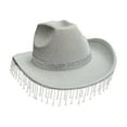 thumbnail image 4 of Cowboy Hat Cowgirl Sombrero de sombrero de decoración de la foto con borde con borde para la fiesta de la boda Fiesta de rendimiento Halloween Outdoor, 4 of 8