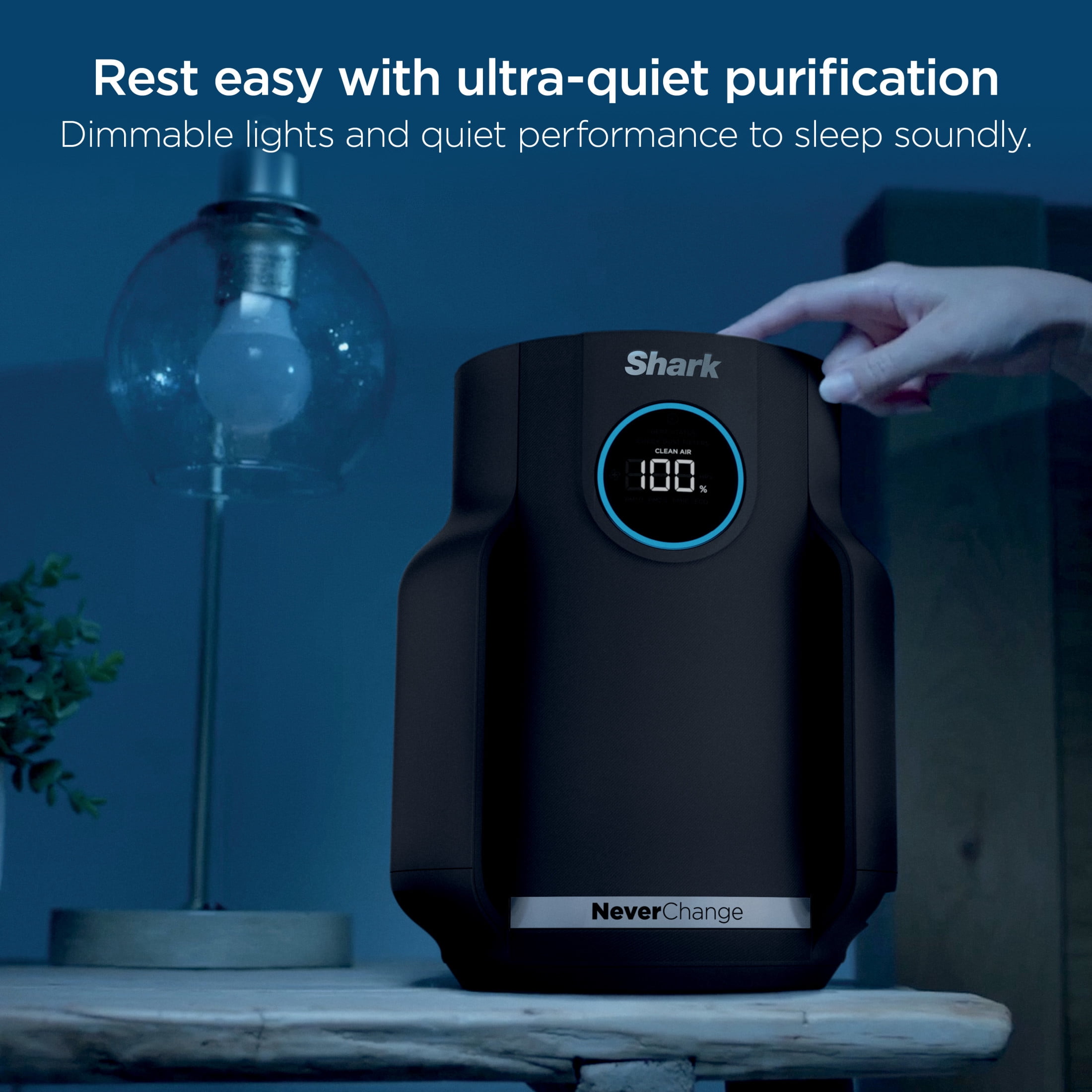 Shark NeverChange Compact Pro 250 Sq Ft HEPA Air Purifier, 5-Year HEPA-Exceeding Filter, Captures Pollutants, Pet Dander, Dust, and Smoke, HP070 Black
