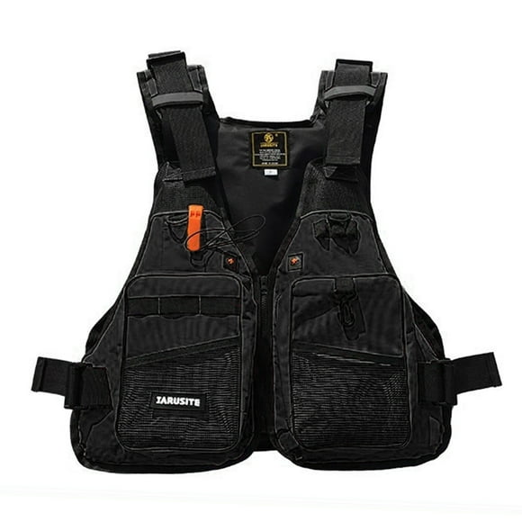 JARUSITE Adjustable Camouflage Fishing Vest with Breathable Design, 100kg Load-Bearing Capacity, Black/Green/Yellow Options, Oxford Cloth & PU Material