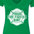 thumbnail image 4 of Inktastic Proud Firefighter Aunt Wht Women's V-Neck T-Shirt, 4 of 5