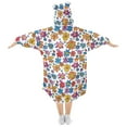 thumbnail image 2 of Dailycode Wearable Blanket Hoodie Oversized Sherpa Flannel Blankets with Pocket for 3-14 Year Old Colorful Little Flower, 2 of 7
