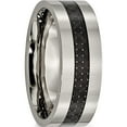 thumbnail image 4 of Titanium Polished With Black Carbon Fiber Inlay Flat 8mm Band (Size 9.5) Made In China tb177-9.5, 4 of 5