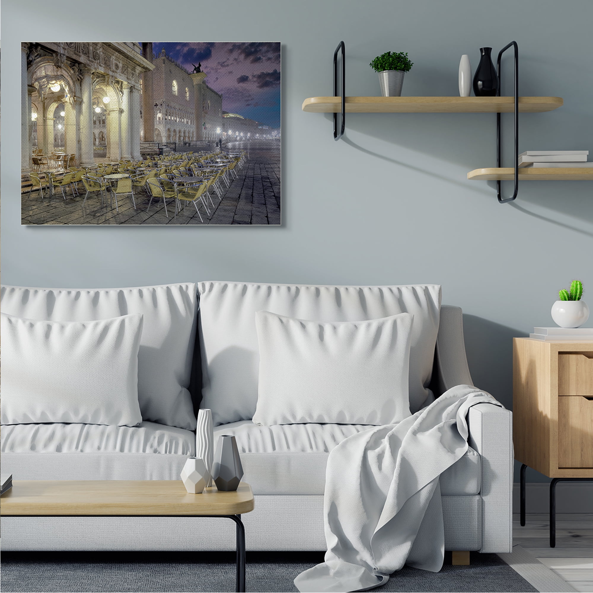 Stupell Industries Italian Pavilion Cityscape Historic European Architecture Abstract Photography Gallery Wrapped Canvas Art Print Wall Art, 36 x 48