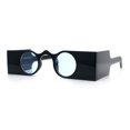 thumbnail image 4 of Funky Thick Artsy Rectangle Bar Keyhole Bridge Circle Lens Sunglasses Black - Blue, 4 of 8