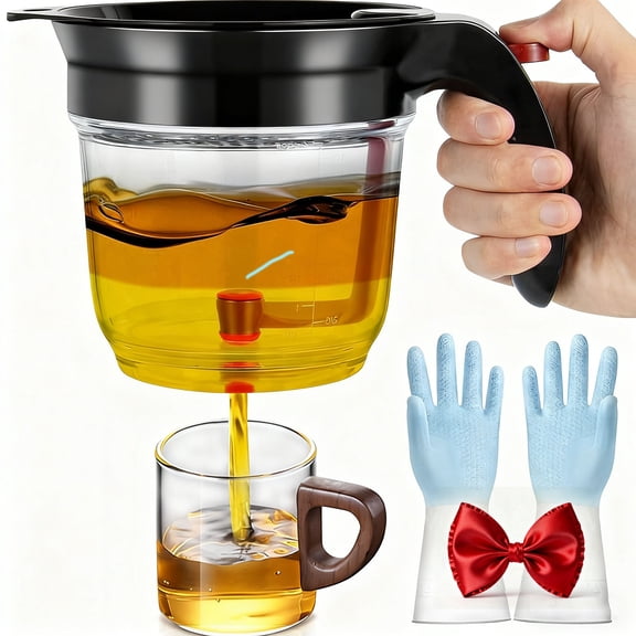 2026 Now Glass Fat Separator With Bottom Release,Gravy Separator,for Cooking Healthier Gravy