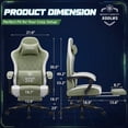 thumbnail image 2 of Vyrox Reclining Gaming Chair with Footrest, Massage Lumbar Support, Breathable Technical Fabric, Ergonomic Video Game Chair with Headrest, Green, 2 of 7