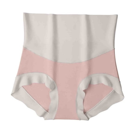 Virmaxy Womens Sharping Underwear Combed Long-Staple Cotton High-Waisted Panties Tummy-Tucking Panties Hip Lifting Mulberry Silk Antibacterial Pants Pink M