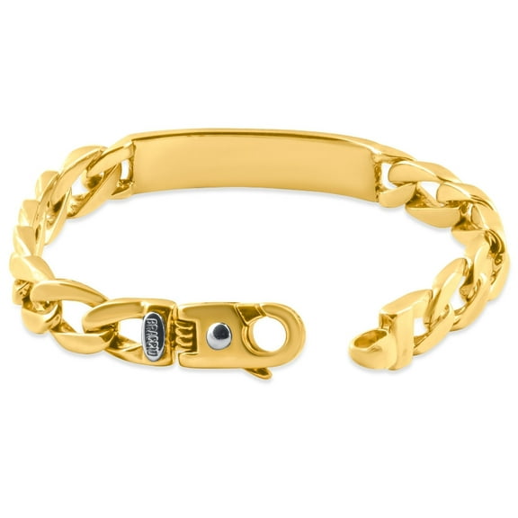 Pompeii Men's Cuffed Link 14k Gold (50gram) or Platinum (94gram) 10mm Bracelet 8" (,)