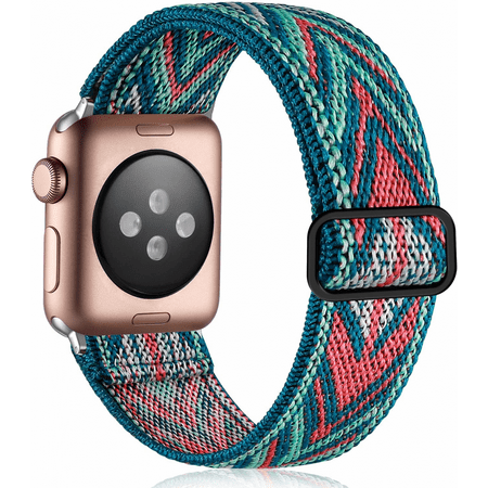 XIHAMA Stretchy Loop Bands Compatible with Apple Watch Band 45mm 44mm 42mm 38mm 40mm 41mm Women Men, Adjust Sport Elastic Nylon Replacement Wristband for iWatch Series 7 6 5 4 3 2 1, Arrow Green