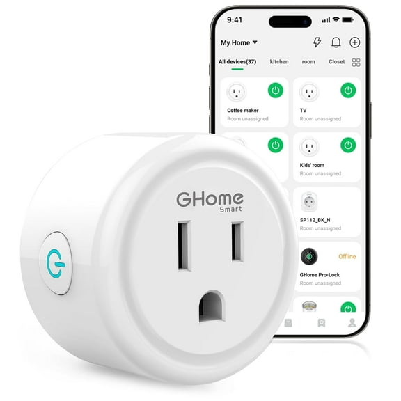 Smart Plug, WiFi Plugs Work with Alexa and Google Home, Smart WiFi Outlet with Remote Control and Timer Function, 2.4GHz Wi-Fi Only, No Hub Rered, ETL FCC Listed, White