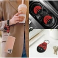 thumbnail image 5 of Yuyamidu Cute Ladybug Car Seat Cover Set of 14 Red Steering Wheel Cover Seat Belt Pads Head Rest Covers Cup Holder Cute Center Console Cover Keychain, 5 of 7