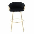 thumbnail image 3 of Claire Contemporary Glam Barstool In Black Metal And Cream Velvet With Gold Metal Footrest - Set Of 2, 3 of 9