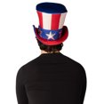 thumbnail image 3 of Rasta Imposta Ultimate Deluxe Uncle Sam Hat, Red, Adult One Size, R772-OS, White and Blue,, 3 of 5
