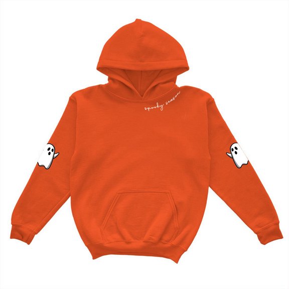 LRen Toddler Girls Halloween Hoodie Halloween Printed Hooded Sweatshirts Oversized Long Sleeve Pullover Sweatshirt Kids Preppy Back to school, Halloween, Christmas Hooded Blouse