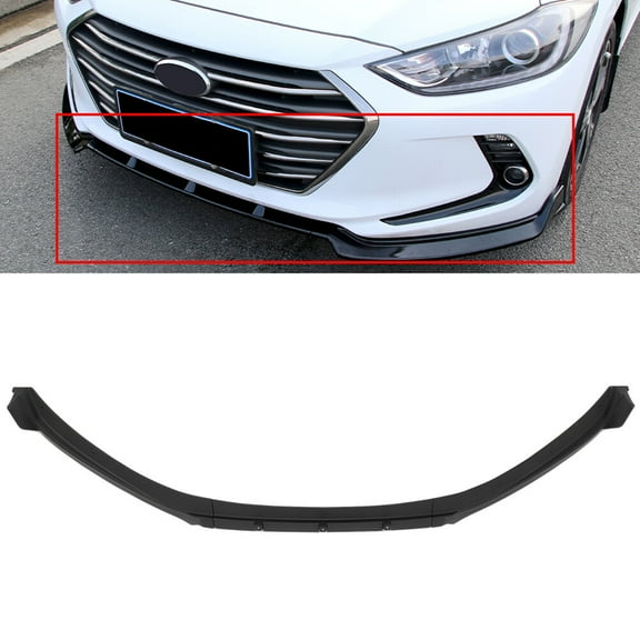ECCPP Front Bumper Lip PP fit for 2017-2018 for Hyundai Elantra Front Lip Spoiler Matte Black Front Lip Body Kit