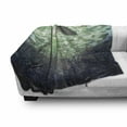 thumbnail image 3 of Fantasy World Soft Flannel Fleece Blanket, Underwater World with Tree Branches Stones Waves and Reflection of Sun Digital Art, Cozy Plush for Indoor and Outdoor Use, 50" x 70", Green, by Ambesonne, 3 of 6
