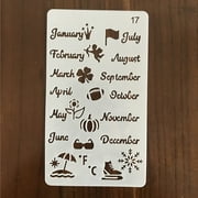 GENEMA 18Pack Productivity Stencil Set for Dotted Journals - Time Saving Planner Accessories/Supplies Kit Makes Creating Layouts Easy - Incl. Bullet Point Checklists, Daily/Weekly/Monthly Calendars