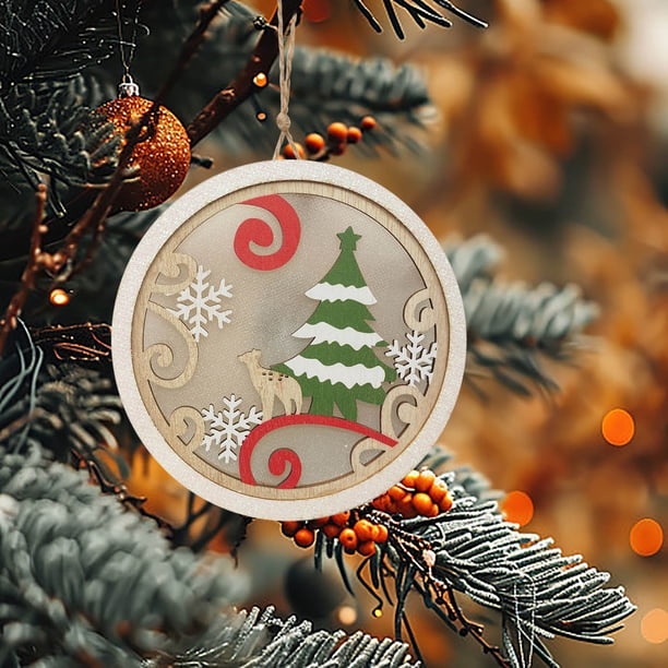 Adornos Navideños Xihbxyly Luces para Árboles de Navidad Madera