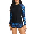 thumbnail image 5 of Kiplyki Swimsuits for Women Long Sleeve Tops and Shorts Diving Suit Siamese Beach Surfing Swimwear, 5 of 5