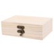 thumbnail image 3 of Unfinished Wooden Storage Box with Lock for Jewelry and Keepsakes – DIY Rectangular Treasure Chest for Home Decor and Organization, 3 of 5